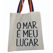 Bolsa Ecobag 100% algodão O MAR É MEU LUGAR (colorida) Bolsa Ecobag 100% algodão O MAR É MEU LUGAR (colorida)