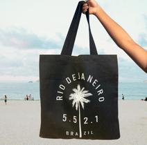 Bolsa Ecobag 100% Algodão Preta Tema RJ 5521