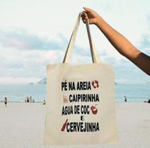 Bolsa Ecobag 100% Algodão tema Pé na Areia Bolsa Ecobag 100% Algodão tema Pé na Areia