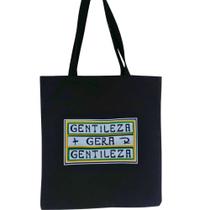 Bolsa Ecobag Black 100% Algodão Reutilizável Estampa Gentileza gera Gentileza Bolsa Ecobag Black 100% Algodão Reutilizável Estampa Gentileza gera Gentileza