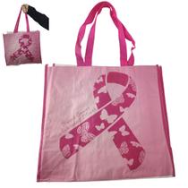 Bolsa Ecobag Conscientizaçao Cancer de Mama Sacola de Ombro Ecologica Reutilizavel Dobravel Compras Mercado Retornavel
