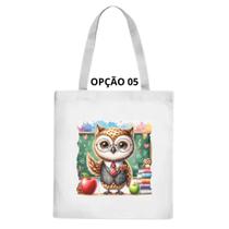 Bolsa Ecobag Dia Dos Professores Corujinhas Professoras - LARANJA E MIMOS