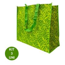 Bolsa Ecobag Ecologica Kit 3 Uni Sacola de Ombro Reutilizavel Dobravel Compras Mercado Retornavel