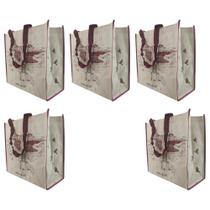 Bolsa Ecobag Ecologica Reutilizavel Sacola de Ombro Kit 5 Unidades Mercado Compras Dobravel Alça Resistente