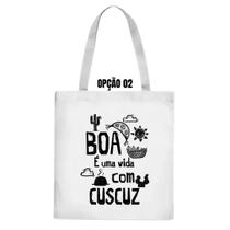 Bolsa Ecobag Xilogravura Eu Amo Cuscuz Bom Demais Nordeste
