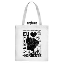 Bolsa Ecobag Xilogravura Eu Amo O Nordeste Bom Demais Gírias