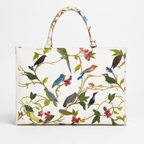 Bolsa Ecológica Artística com Estampa de Pássaros Algodão Reciclado Bolsa Ecológica Artística com Estampa de Pássaros Algodão Reciclado