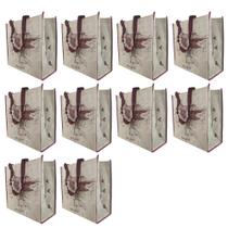 Bolsa Ecologica Reutilizavel Ecobag Kit 10 Unidades Compras Mercado Sacola de Ombro Alça Resistente Dobravel Pratica
