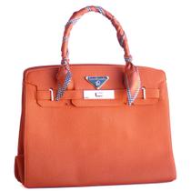 Bolsa Elegante Feminina Lenço Túlio Rossato Vegano Laranja