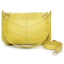 Bolsa em couro animal ( amarela )