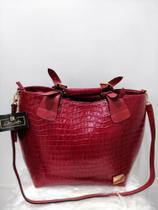 Bolsa em Couro Feminina Grande Cor Vermelha Glória Lisboa Bolsa em Couro Feminina Grande Cor Vermelha Glória Lisboa
