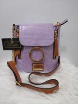 Bolsa em Couro Feminina Pequena Cor Lilás Glória Lisboa Bolsa em Couro Feminina Pequena Cor Lilás Glória Lisboa