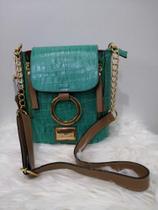 Bolsa em Couro Feminina Pequena Cor Verde Glória Lisboa Bolsa em Couro Feminina Pequena Cor Verde Glória Lisboa