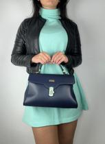 Bolsa Em Couro Legitimo B.1081 Azul Marinho