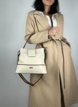 Bolsa Em Couro Legitimo B.1082 Cru/caramelo