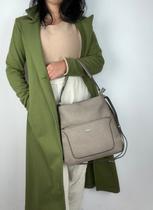 Bolsa Em Couro Legitimo B.1088 Stone Cinza