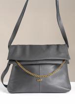 Bolsa Em Couro Legitimo B.1114 Cinza