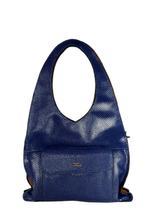 Bolsa Em Couro Legitimo B.1126 Cobra Azul