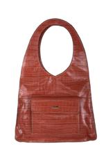 Bolsa Em Couro Legitimo B.1126 Croco Salmão
