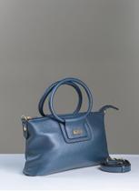 Bolsa Em Couro Legitimo Com Alça Transversal B.1095 Azul marinho