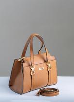 Bolsa Em Couro Legitimo Mini Bag Com Alça Transversal B.1096 Caramelo