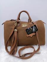 Bolsa em Couro Macio Feminina Baú Cor Caramelo Glória Lisboa Bolsa em Couro Macio Feminina Baú Cor Caramelo Glória Lisboa