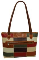 Bolsa Em Couro Retalhos Ombro Feminina Pastel Pasta Blsr270
