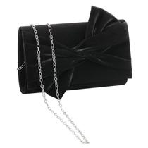 Bolsa embreagem Bolsa de noite de cetim Wallyn's para mulheres (preta)