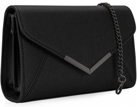 Bolsa embreagem feminina DEXMAY em couro saffiano sintético preta