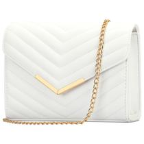 Bolsa embreagem feminina KKXIU, envelope formal de material vegano, branca