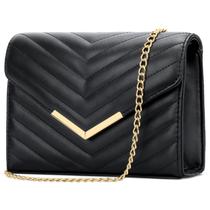 Bolsa embreagem feminina KKXIU, envelope formal de material vegano, preta