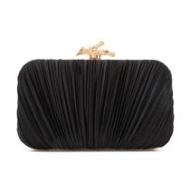 Bolsa embreagem Freie Liebe em tecido sedoso plissado para mulheres