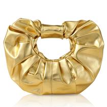 Bolsa embreagem JENSVOIR Gold Evening Clutch feminina em couro PU