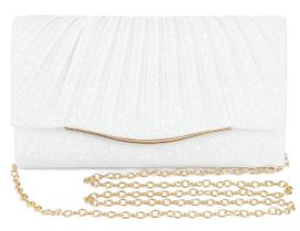 Bolsa embreagem LovyoCoco branca de poliéster acetinado para mulheres Bolsa embreagem LovyoCoco branca de poliéster acetinado para mulheres