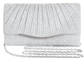 Bolsa embreagem LovyoCoco Silver Poliéster Satin para mulheres