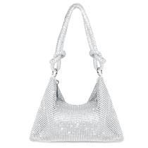Bolsa embreagem LovyoCoco Sparkly Strass para mulheres prateada