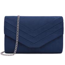Bolsa embreagem Milisente Suede Envelope Evening em azul marinho