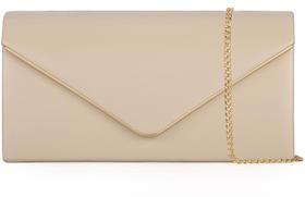 Bolsa embreagem Nodeber com envelope de material vegano nude com alça
