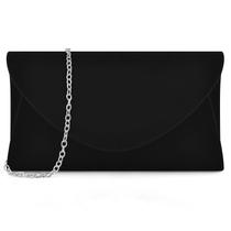 Bolsa embreagem PACETAP Elegant Suede preta para mulheres