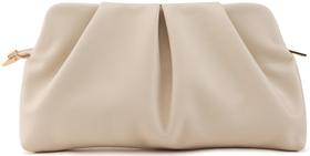 Bolsa embreagem QIRACHIC Beige Dressy Formal para mulheres