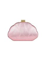 Bolsa embreagem QWINEE em forma de concha, mini bolsa tiracolo franzida, rosa
