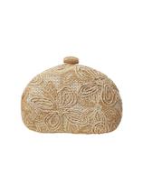 Bolsa embreagem QWINEE em forma de concha, mini bolsa tiracolo franzida