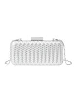 Bolsa embreagem QWINEE em forma de concha, mini bolsa tiracolo franzida