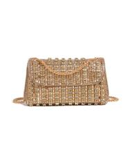 Bolsa embreagem Sweetovo Strass para mulheres dourada