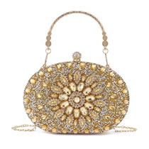 Bolsa embreagem YAPAIOU de strass para mulheres em ouro noturno