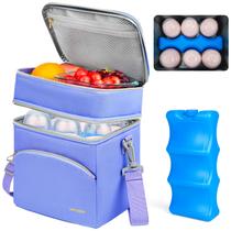 Bolsa enfriadora para leche materna Jaffzora para 6 biberones de 9 oz morada