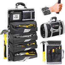 Bolsa enrolável para ferramentas Luxadar Heavy Duty com 5 bolsos removíveis Bolsa enrolável para ferramentas Luxadar Heavy Duty com 5 bolsos removíveis