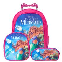 Bolsa Escolar de Rodinhas Pequena Sereia Aulas Resistente Bolsa Escolar de Rodinhas Pequena Sereia Aulas Resistente