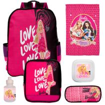 Bolsa Escolar Feminina de Costas Rosa Barbie + Itens Toys 2U Bolsa Escolar Feminina de Costas Rosa Barbie + Itens Toys 2U