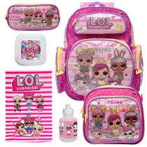 Bolsa Escolar Feminina de Costas Rosa LOL + Itens Toys 2U